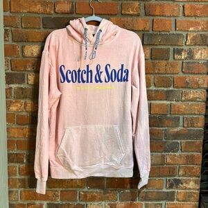 Scotch & Soda mens relaxed fit pullover sweatshirt over hoodie sweatshirt pink M